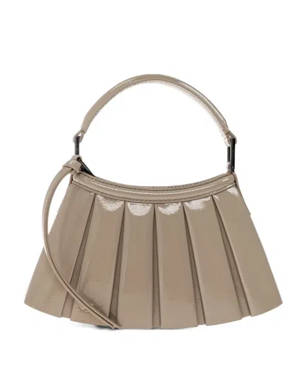 Lacoste Runway Mini Patent-leather Lenglen Purse Bag In Neutrals