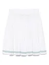 Lacoste Loulou Pleated Viscose Blend Mini Skirt In White