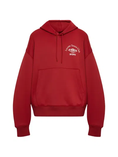 Lacoste Runway Oversized Printed Hoodie In Black