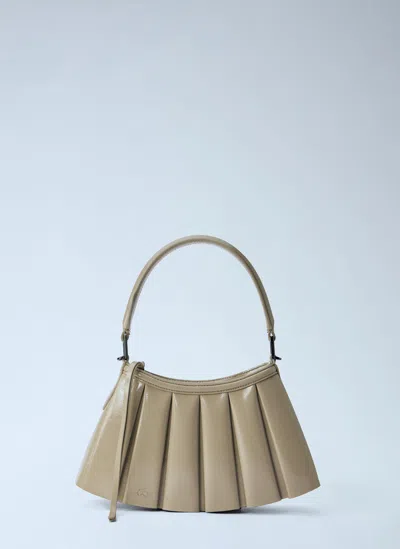 Lacoste Runway Small Patent Leather Lenglen Purse In Khaki