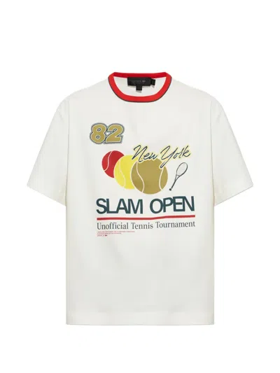 Lacoste Runway Tennis-print T-shirt In White