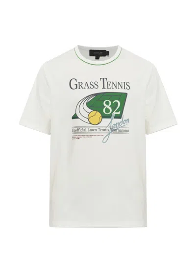 Lacoste Runway Tennis-print T-shirt In White