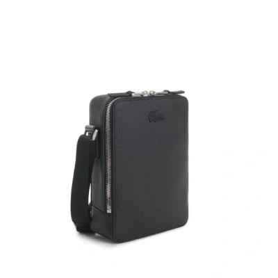 Lacoste Leather Shoulder Bag In Brown