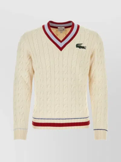 Lacoste Sand Cotton Blend Sweater In Iq1