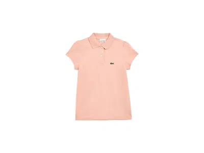 Lacoste Scallop Collar Polo (big Kid) Girl's T Shirt Miami: Md (big Kid) In Pink