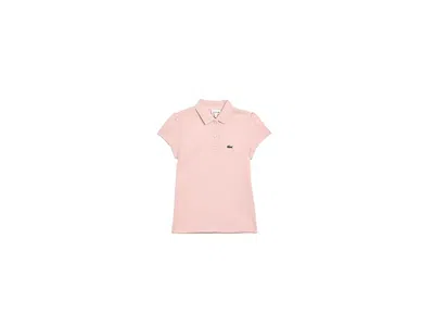 Lacoste Scallop Collar Polo (big Kid) Girl's T Shirt Nidus: Lg (big Kid) In Pink