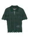 Lacoste Scalloped-edge Polo Top In Green