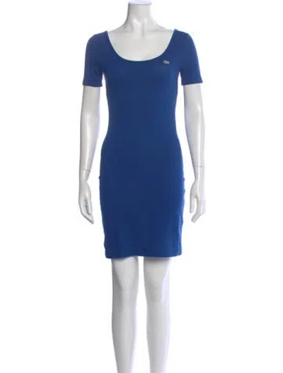 Pre-owned Lacoste Scoop Neck Mini Dress In Blue