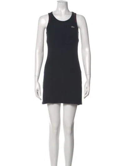 Pre-owned Lacoste Scoop Neck Mini Dress In Blue