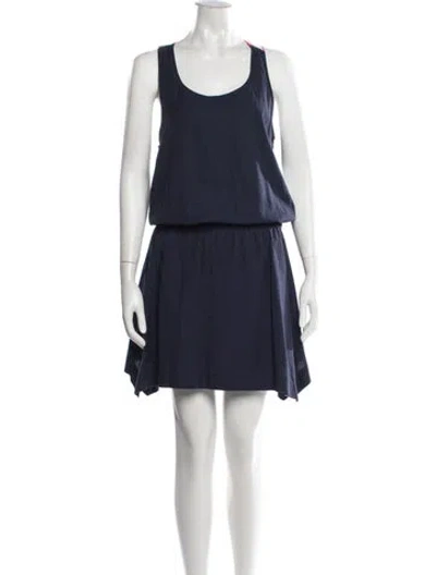Pre-owned Lacoste Scoop Neck Mini Dress In Blue
