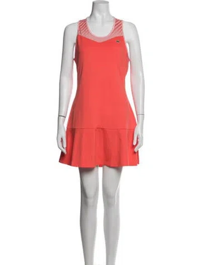 Pre-owned Lacoste Scoop Neck Mini Dress In Orange