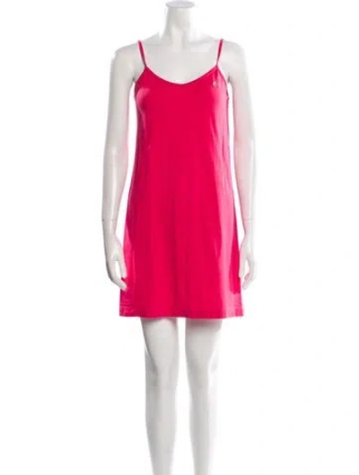 Pre-owned Lacoste Scoop Neck Mini Dress In Pink