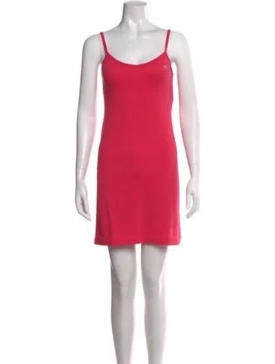 Pre-owned Lacoste Scoop Neck Mini Dress In Pink
