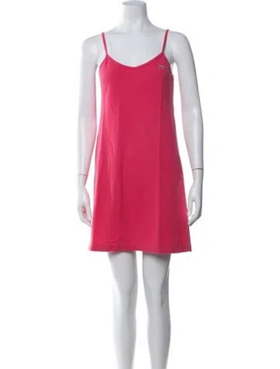 Pre-owned Lacoste Scoop Neck Mini Dress In Pink