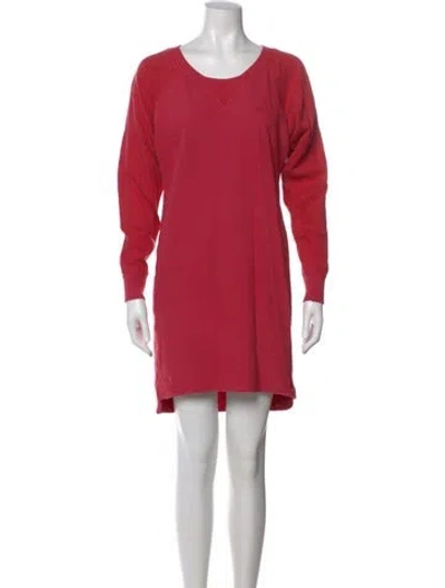 Pre-owned Lacoste Scoop Neck Mini Dress In Red