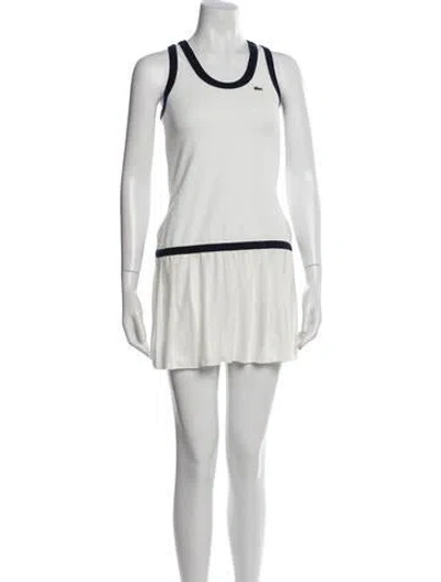 Pre-owned Lacoste Scoop Neck Mini Dress In White