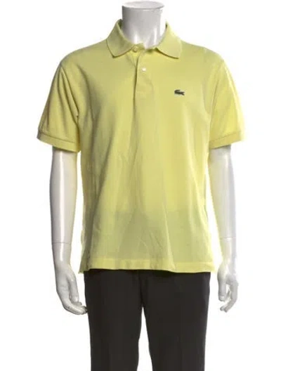 Pre-owned Lacoste Scoop Neck Short Sleeve Polo Shirt In Yellow