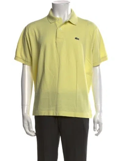Pre-owned Lacoste Scoop Neck Short Sleeve Polo Shirt In Yellow