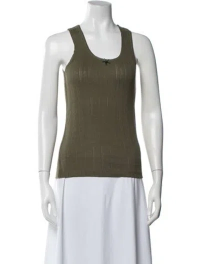 Pre-owned Lacoste Scoop Neck Sleeveless Top In Blue