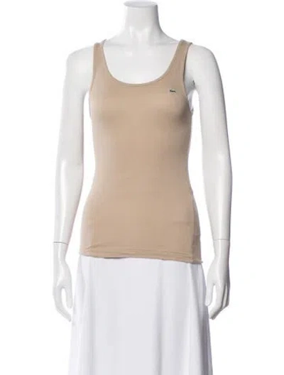 Pre-owned Lacoste Scoop Neck Sleeveless Top In Neutral