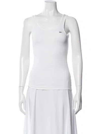 Pre-owned Lacoste Scoop Neck Sleeveless Top In White