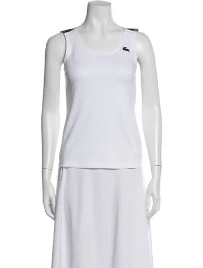 Pre-owned Lacoste Scoop Neck Sleeveless Top In White
