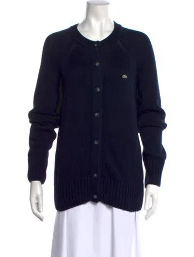 Pre-owned Lacoste Scoop Neck Sweater In Blue