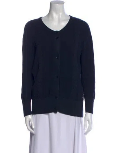 Pre-owned Lacoste Scoop Neck Sweater In Blue