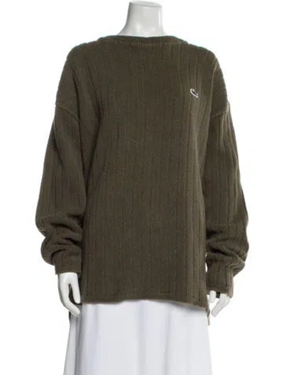 Pre-owned Lacoste Scoop Neck Sweater In Green