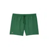 Lacoste Mid Length Monochrome Swim Trunks In Green