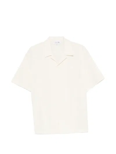 Lacoste Seersucker Striped Shirt In White