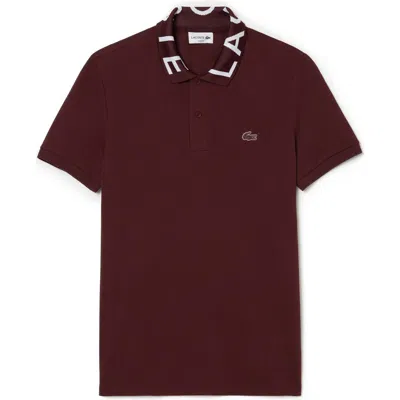 Lacoste Semi Fancy Slim Fit Piqué Knit Polo In Espresso