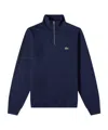 Lacoste Mens Core Essentials Quarter Zip Sweatshirt In Navy In Black