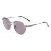 Lacoste Semimatte Dark Gunmetal Metal Sunglasses In Neutral