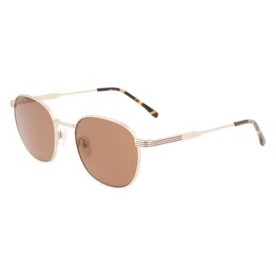 Lacoste Semimatte Gold Metal Sunglasses In Neutral
