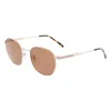 Lacoste Semimatte Gold Metal Sunglasses In Metallic
