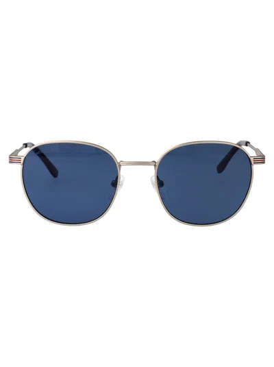 Lacoste Semimatte Palladium Metal Sunglasses In Silver