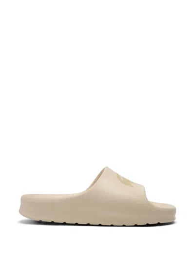 Lacoste Serve 2.0 Logo-print Slides In Neutral