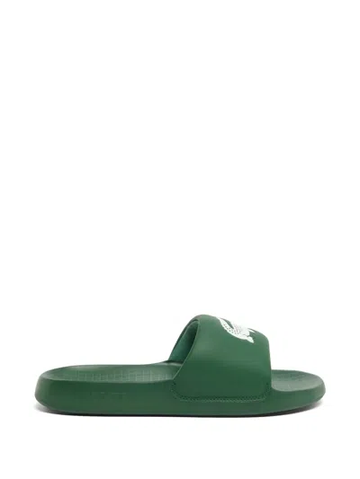 Lacoste Serve Logo Slides In Green