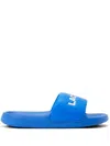 Lacoste Serve Slide 1.0 Flip Flops In Blue