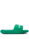 Lacoste Serve Slide 1.0 Flip Flops In Green