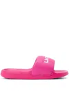 Lacoste Serve Slide 1.0 Flip Flops In Pink