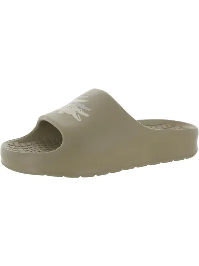 Lacoste Serve Slide 2 Womens Cushioned Footbed Man Made Slide Sandals In Gray