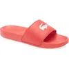 Lacoste Serve Slide Sandal In Red/white