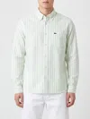 Lacoste Striped Cotton Shirt In Green