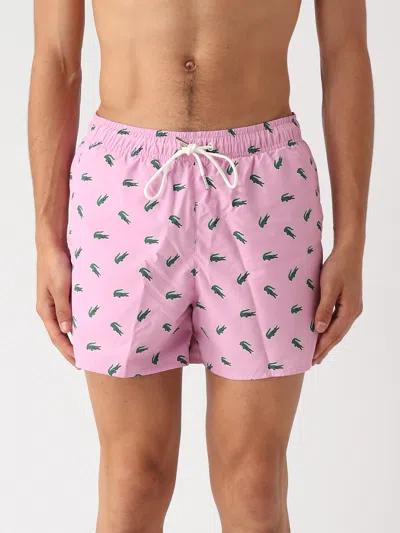 Lacoste Logo-print Swim Shorts In Rosa