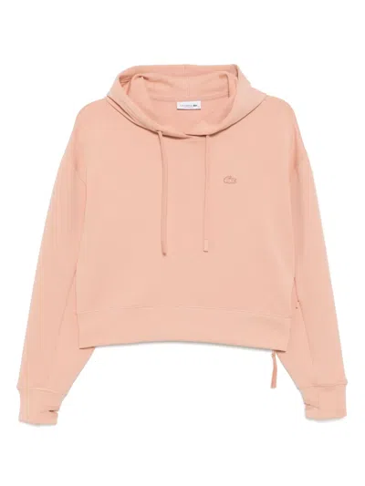 Lacoste Short-cut Hoodie In Pink