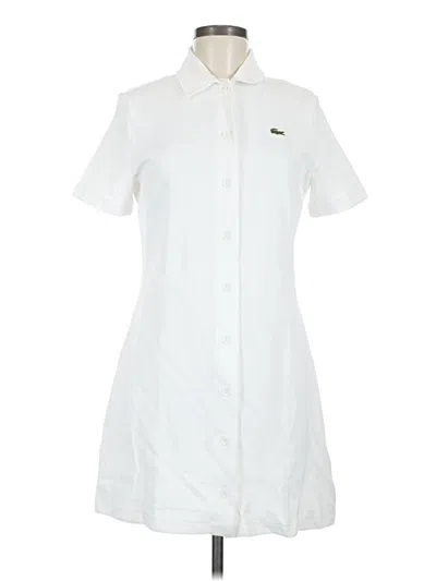 Pre-owned Lacoste Short Sleeve Button Down Shirt In White