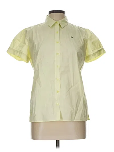 Pre-owned Lacoste Short Sleeve Button Down Shirt In Yellow