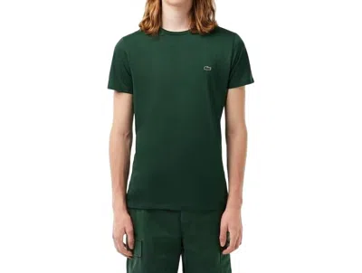 Lacoste Short Sleeve Crew Neck Pima Cotton Jersey T-shirt In Green